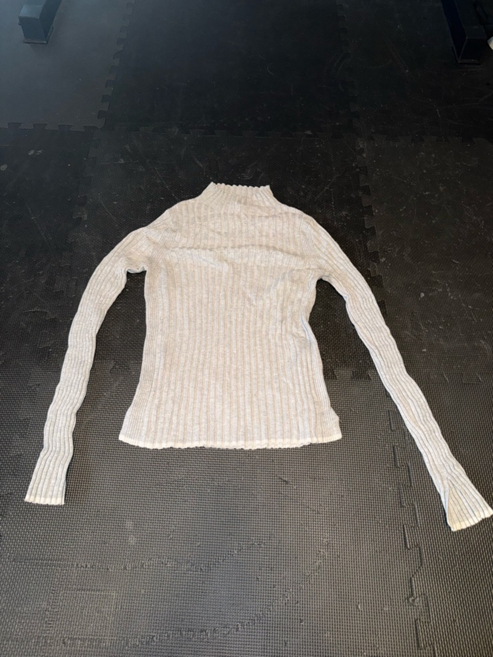 Topshop Ribbed Cream Turtleneck Sweater
